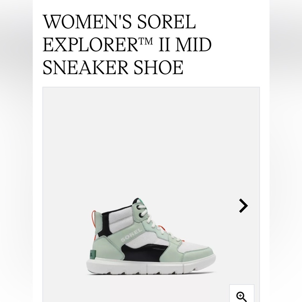 Sorel Women's Explorer II Mid Sneakers - Black and Mint